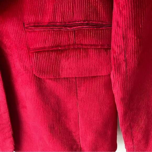 Smythe Peaked Lapel Tailored Red Corduroy Blazer - Picture 6 of 11